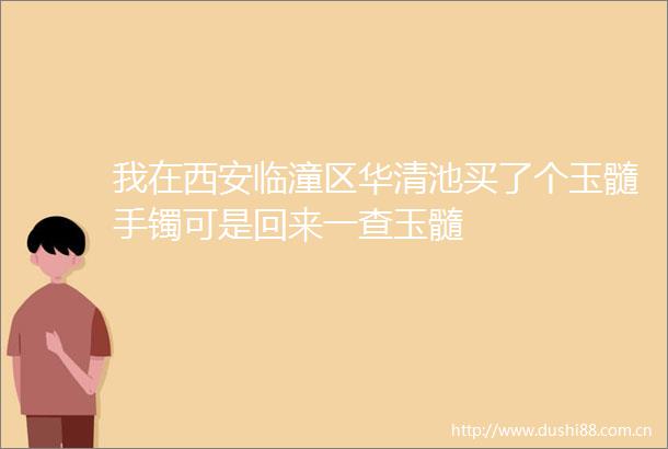 我在西安临潼区华清池买了个玉髓手镯可是回来一查玉髓