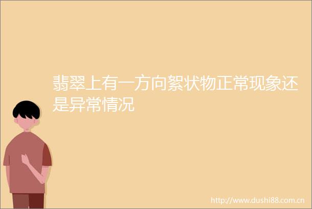翡翠上有一方向絮状物正常现象还是异常情况