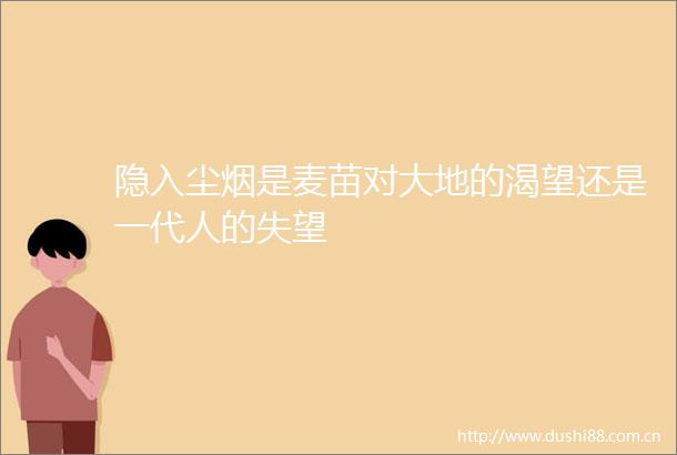 隐入尘烟是麦苗对大地的渴望还是一代人的失望