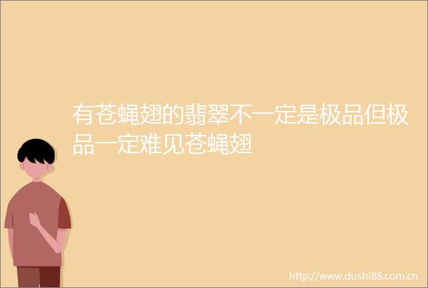 有苍蝇翅的翡翠不一定是极品但极品一定难见苍蝇翅