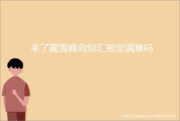来了蔺雪峰向您汇报您满意吗