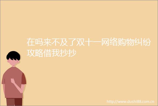 在吗来不及了双十一网络购物攻略借我抄抄