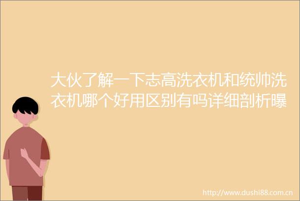 大伙了解一下志高洗衣机和统帅洗衣机哪个好用区别有吗详细剖析