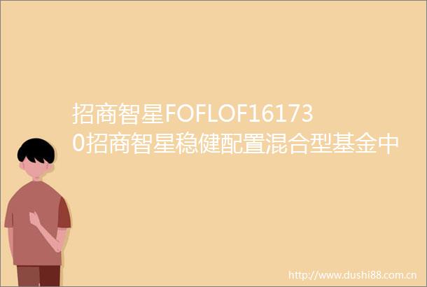 招商智星FOFLOF161730招商智星稳健配置混合型基金中基金（FOFLOF）（A类份额）基金产品资料概要更新