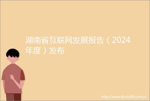湖南省互联网发展报告（2024年度）发布