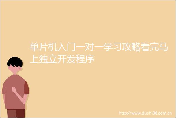 单片机入门一对一学习攻略看完马上独立开发程序