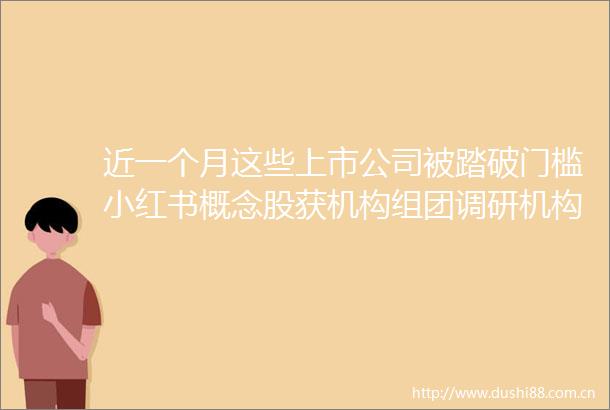 近一个月这些上市公司被踏破门槛小红书概念股获机构组团调研机构来访接待量居前的个股名单一览