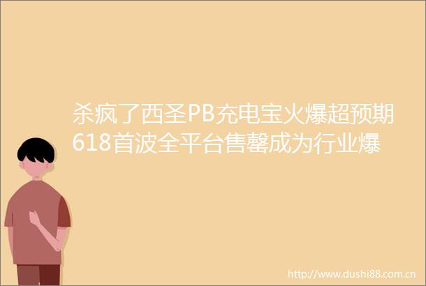 杀疯了西圣PB充电宝火爆超预期618首波全平台售罄成为行业爆款