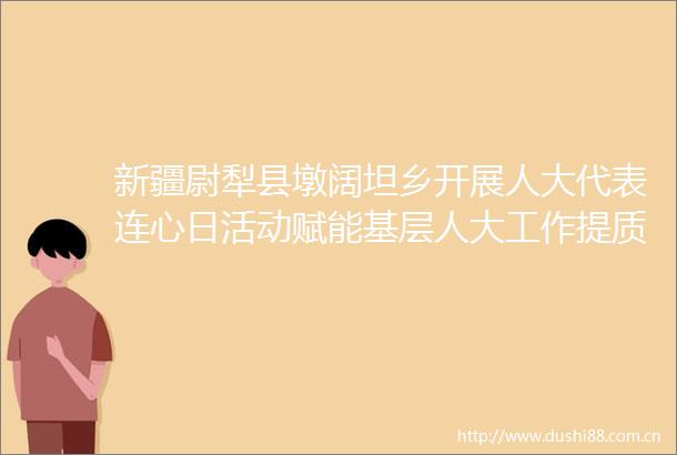 新疆尉犁县墩阔坦乡开展人大代表连心日活动赋能基层人大工作提质增效