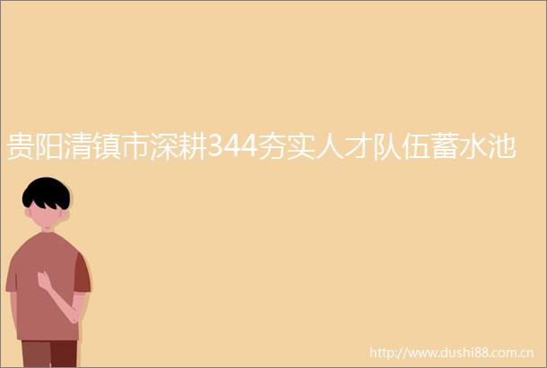 贵阳清镇市深耕344夯实人才队伍蓄水池