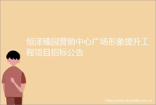 恒泽臻园营销中心广场形象提升工程项目招标公告