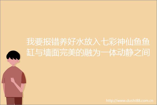 我要报错养好水放入七彩神仙鱼鱼缸与墙面完美的融为一体动静之间让整个家既赋有艺术感又展现出了自然的生机