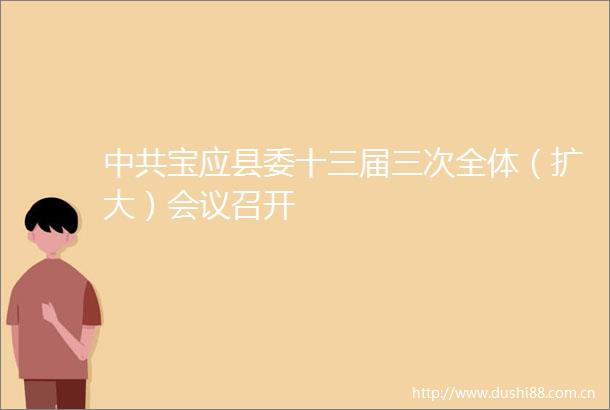 宝应县委十三届三次全体（扩大）会议召开