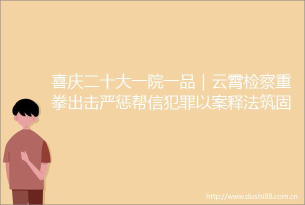 喜庆二十大一院一品｜云霄检察重拳出击严惩帮信以案释法筑固防范藩篱