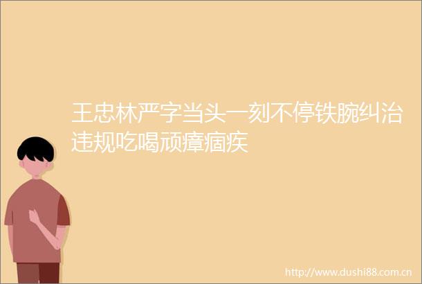 王忠林严字当头一刻不停铁腕纠治吃喝顽瘴痼疾