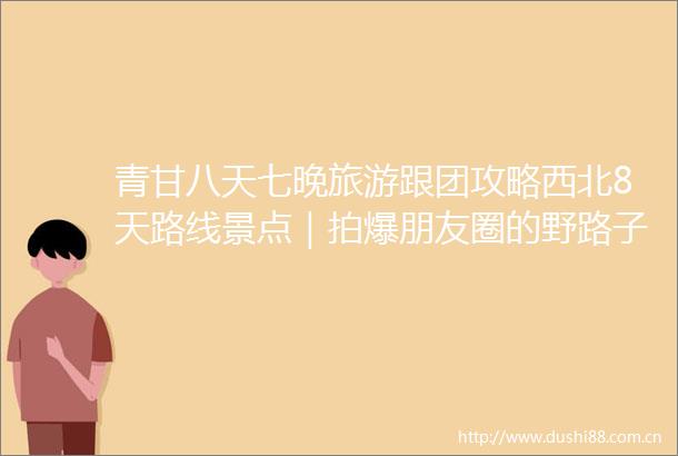 青甘八天七晚旅游跟团攻略西北8天路线景点｜拍爆朋友圈的野路子