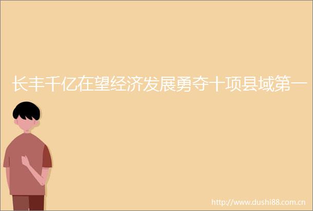 长丰千亿在望经济发展勇夺十项县域第一