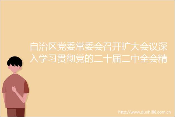 自治区党委常委会召开扩大会议深入学习贯彻党的二十届二中全会精神把各项重大决策部署付诸行动见之于成效刘宁主持并讲话