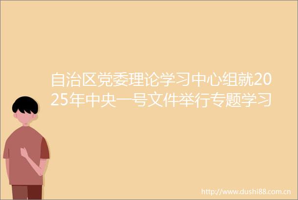 自治区党委理论学习中心组就2025年中央一号文件举行专题学习会