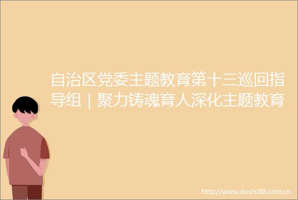 自治区党委主题教育第十三巡回指导组｜聚力铸魂育人深化主题教育