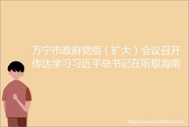 万宁市党组（扩大）会议召开传达学习总书记在听取海南省委和省工作汇报时的重要讲话精神