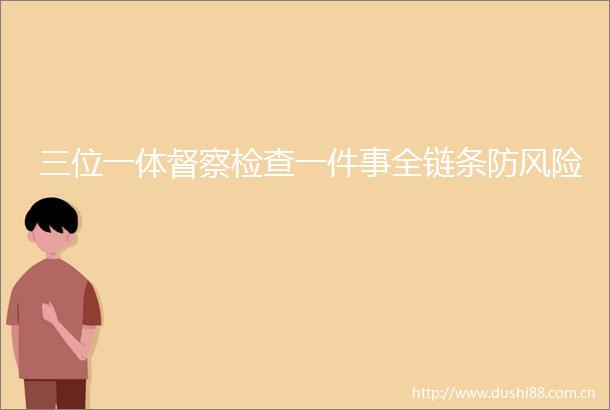 三位一体督察检查一件事全链条防风险