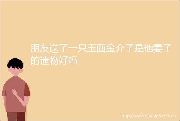 朋友送了一只玉面金介子是他妻子的遗物好吗