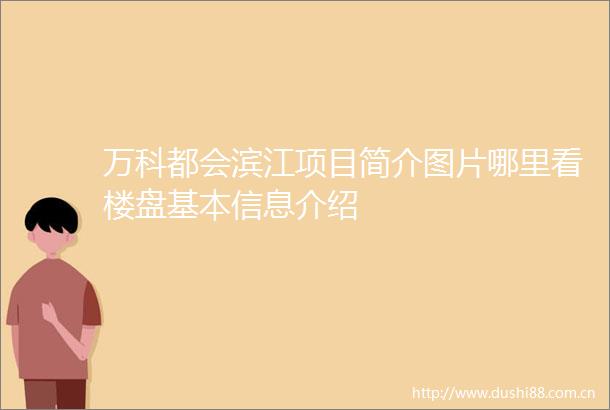 万科都会滨江项目简介图片哪里看楼盘基本信息介绍