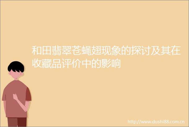 和田翡翠苍蝇翅现象的探讨及其在收藏品评价中的影响
