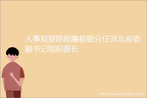 人事观察陈刚廉毅敏分任河北省委副书记组织部长