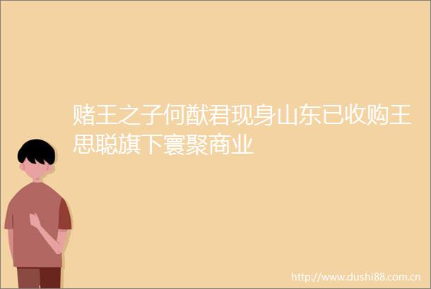 赌王之子何猷君现身山东已收购王思聪旗下寰聚商业
