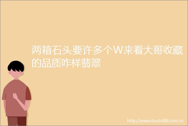 两箱石头要许多个W来看大哥收藏的品质咋样翡翠