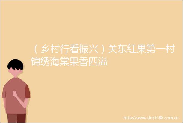 （乡村行看振兴）关东红果第一村锦绣海棠果香四溢