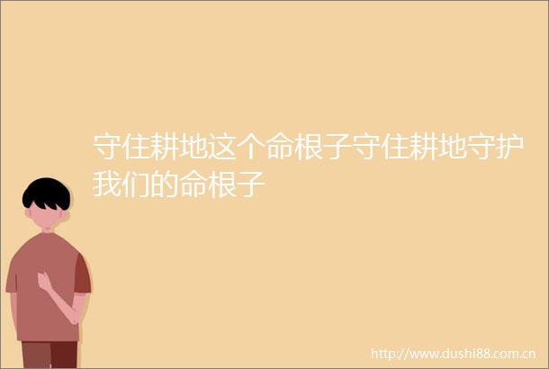 守住耕地这个命根子守住耕地守护我们的命根子