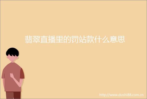 翡翠直播里的罚站款什么意思