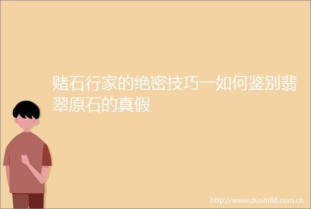 赌石行家的绝密技巧一如何鉴别翡翠原石的真假