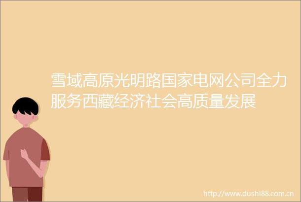 雪域高原光明路电网公司全力服务西藏经济社会高质量发展