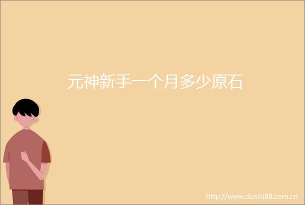 元神新手一个月多少原石