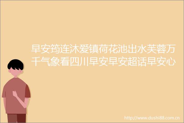 早安筠连沐爱镇荷花池出水芙蓉万千气象看四川早安早安超话早安心语
