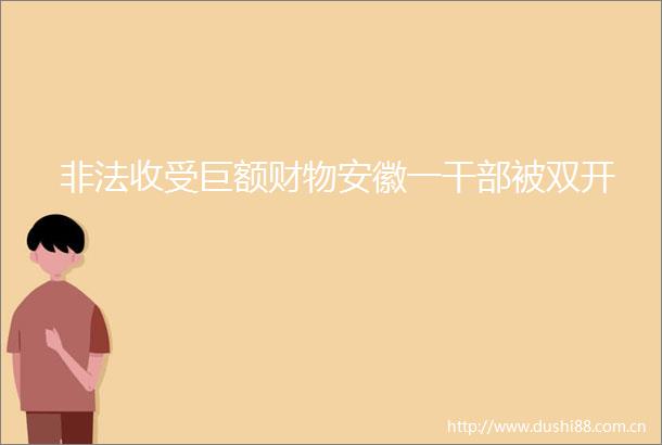 收受巨额财物安徽一被双开