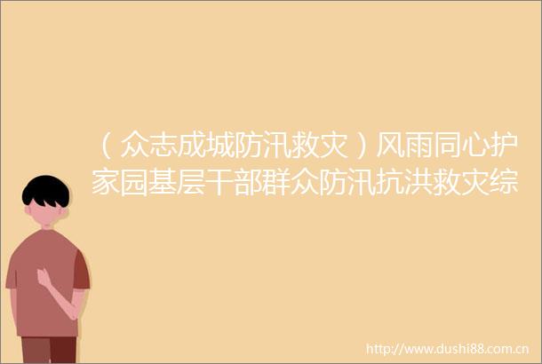（众志成城防汛救灾）风雨同心护家园基层群众防汛抗洪救灾综述