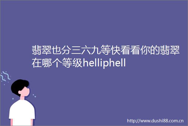 翡翠也分三六九等快看看你的翡翠在哪个等级helliphellip