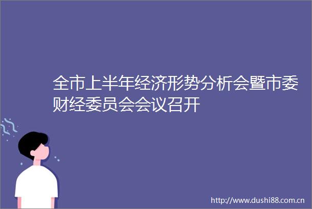 全市上半年经济形势分析会暨市委财经委员会会议召开