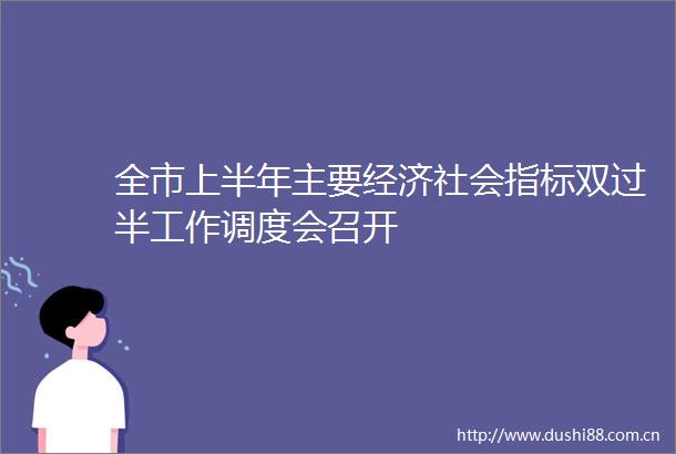 全市上半年主要经济社会指标双过半工作调度会召开