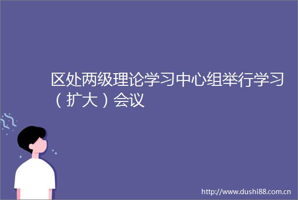 区处两级理论学习中心组举行学习（扩大）会议