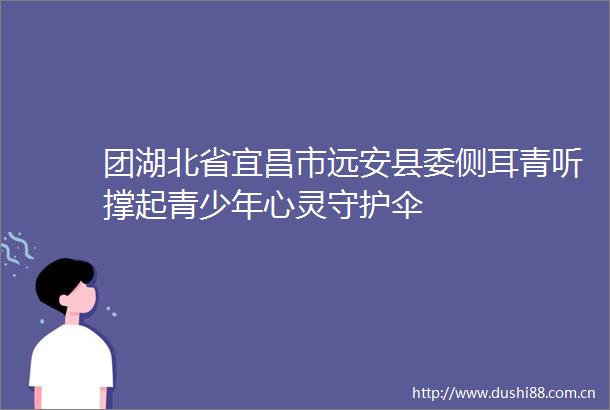 团湖北省宜昌市远安县委侧耳青听撑起青少年心灵守护伞