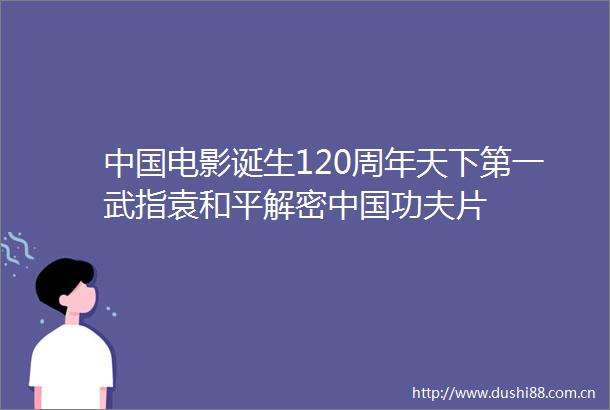 电影诞生120周年天下第一武指袁和平解密功夫片