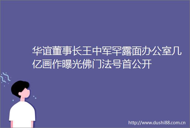 华谊董事长王中军罕露面办公室几亿画作佛门法号首公开