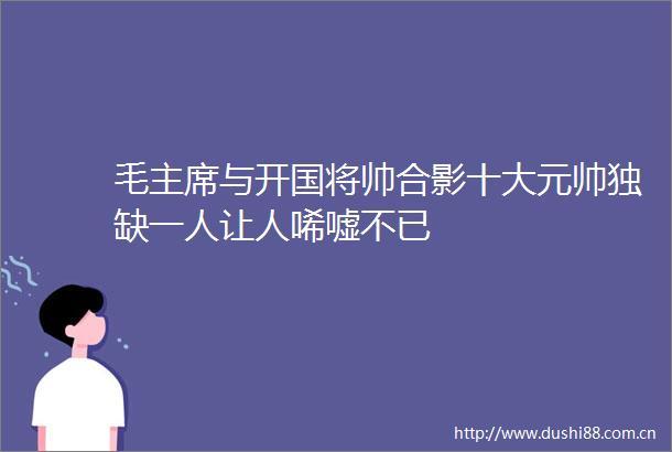 毛与开国将帅合影十大元帅独缺一人让人唏嘘不已