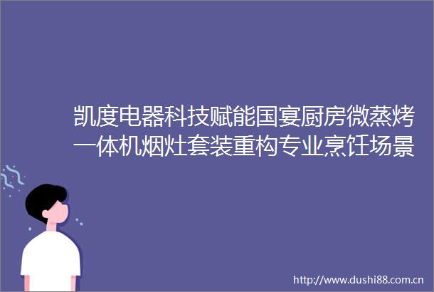凯度电器科技赋能国宴厨房微蒸烤一体机烟灶套装重构专业烹饪场景